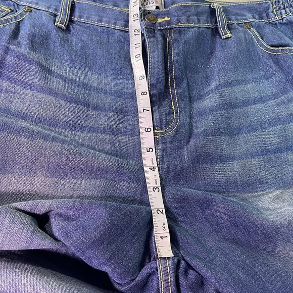 4 Pair KingSize Big Mens Jeans 44 x 27 (Hemmed) Elastic Insert Waist Blue Denim - Picture 4 of 16